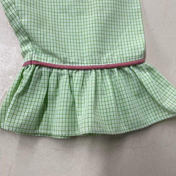 Remember Nguyen green and white check Christmas smock 2T - Picture 3 of 5